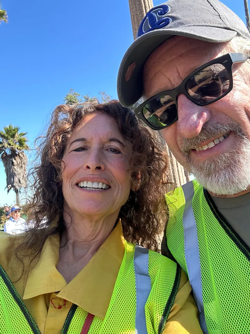 Sue Himmelrich at a No Kings protest.